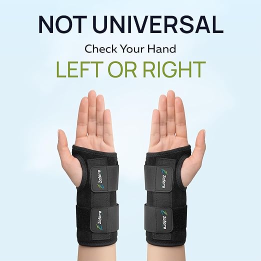 Carpal Tunnel Wrist Brace Night Support and Metal Splint Stabilizer [Single] - Helps Relieve Tendinitis Arthritis Carpal Tunnel Syndrome Pain - Reduces Recovery Time for Men Women - Right (S/M)
