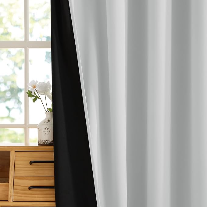 RYB HOME Extra Long 100% Blackout Room Divider Curtains for Bedroom 108 Inch Long, Extra Wide Privacy Sliding Door Blinds for Patio/Living Room/Dining, 1 Panel, W100 x L108, White