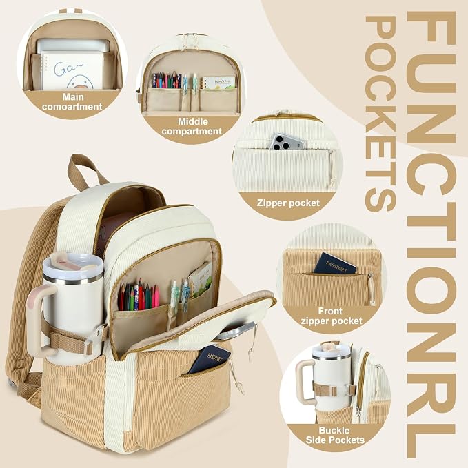 Bluboon School Backpack Set Girls Womens Laptop Bookbag Casual Daypack Fits 15 inch Laptop with Lunch Tote Bag and Pencil Bag