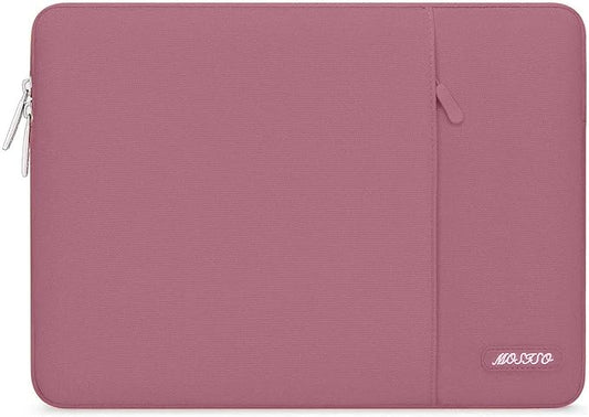 MOSISO Laptop Case 16 inch, 15-15.6 inch Laptop Sleeve Compatible with MacBook Pro 16 M5 M4 M3 M2 M1, HP Acer Dell Lenovo ASUS, Polyester Vertical Computer Sleeve Bag with Pocket, Dusty Rose