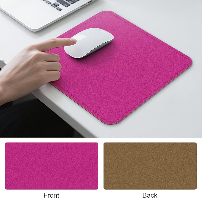 Dual Sided Leather Desk Mat - Waterproof Desk Pad - Ideal for Large Mouse Pad and Desk Mats on Top of Desks (Rose, 11"*8")