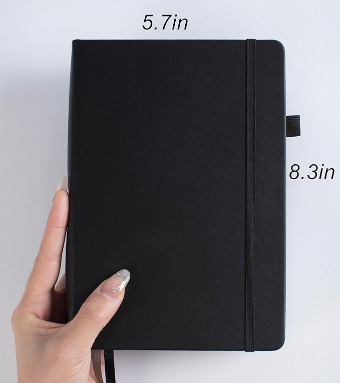 Thick Bullet Notebook with 366 Numbered Pages, A5 Dotted Journal for Writing with 100GSM Dot Grid Paper, Hardcover Leather Notebooks for Women Men School Note Taking Office Work Diary, 5.7"x8.3",Green
