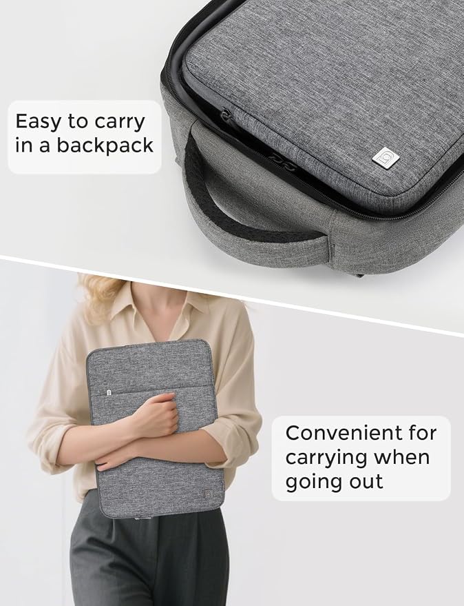 DOMISO Laptop Case Laptop Sleeve Cover Compatible with 14 inch MacBook Pro M4/M3/M2/M1 Pro/Max 2024-2021, Compatible with 13.3 inch HP Dell ASUS Notebook, Water-Resistant Bag with Pocket,Grey
