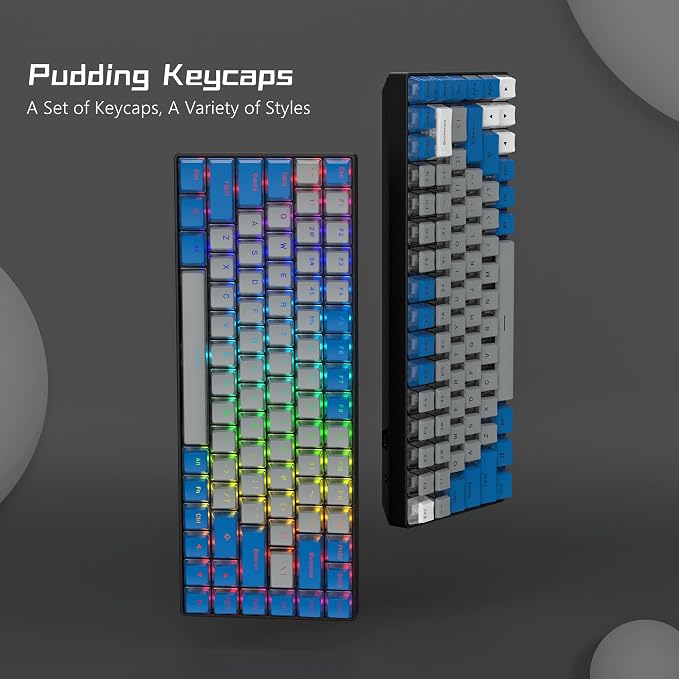 Womier PBT Pudding Keycaps- Shine Through Keycaps,165 Keys Key Cap Set 60 65 75 100 Percent, OEM Profile for Custom Cherry Gateron MX Switches Mechanical Keyboard, Blue