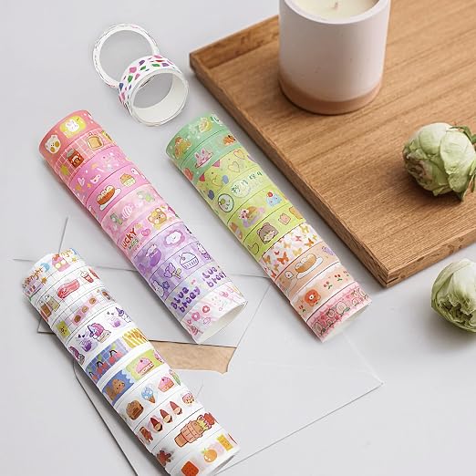 Decorative Washi Tape Set, 15mm Width, 60 Rolls, Colorful Craft Tape for Scrapbooking and DIY
