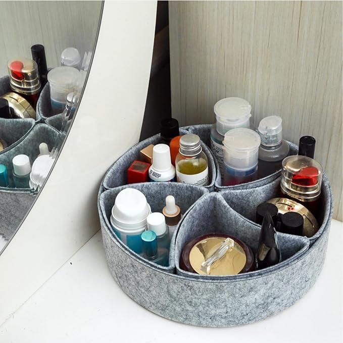 Felt Drawer Organizer, Storage Divider Bins, Desk Organization Tray | Soft Catchall Vanity Container, Drawer Storage Box for Office Gadgets Jewelry Accessories Home Bedroom Supplies
