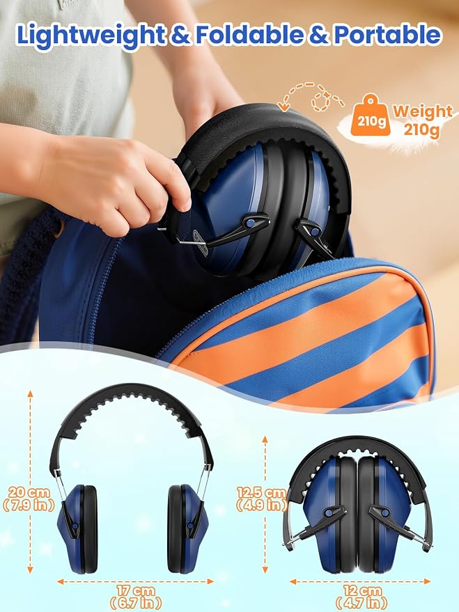 Dr.meter Noise Cancelling Headphones for Kids: SNR27.4 Ear Muffs for Noise Reduction with Adjustable Headband, Hearing Protection Earmuffs for Monster Truck, Fireworks and Kids Autism Sensory