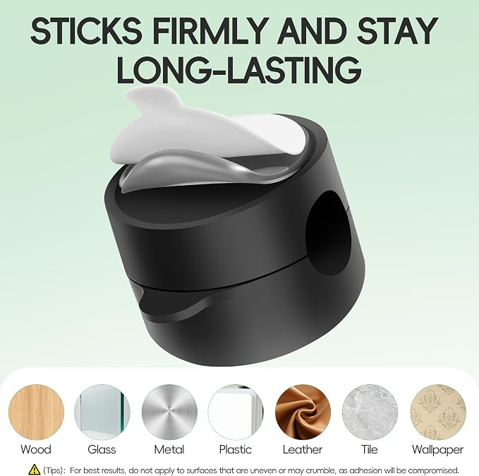 8-Pack Magnetic Cable Management Clips for Home Office Desk, Cord Organizer | reusable, strong adhesive, silicone wire staples keeper, stick-on wire holder clamps, work on wall, nightstand, car dashboard