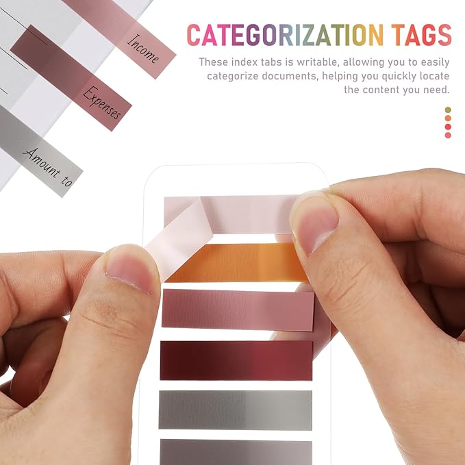 Lurrose 2400pcs Annotation Tabs: Transparent Page Markers - Writable and Repositionable Sticky Index Tabs for Page Marking Classify File