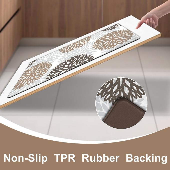 Kitchen Mats Set of 2 Cushioned Anti Fatigue Kitchen Rugs Non Slip Waterproof Kitchen Runner Memory Foam Kitchen Floor Mat Comfort Standing Mat for Sink,Office,Laundry