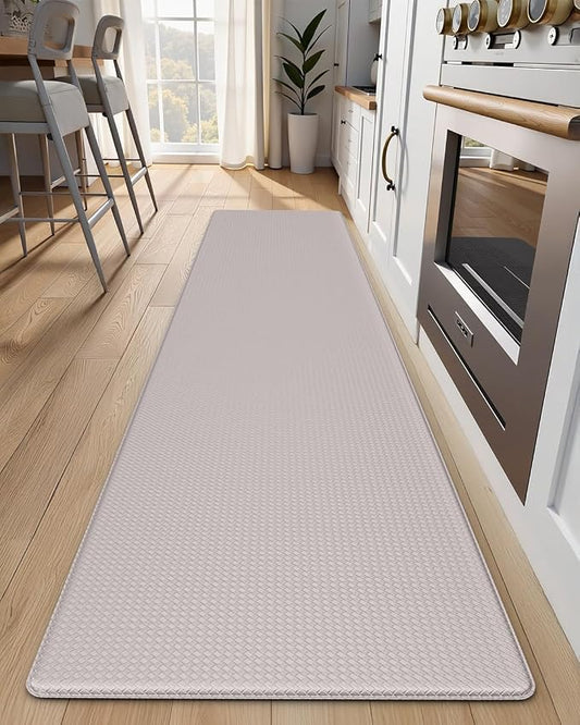 Kitchen Mats for Floor, Extra Long Anti-Fatigue Kitchen Rug, Ivory | Cushioned Comfort,Non-Slip Backing,Waterproof Surface,Soft Underfoot,Easy Clean,Kitchen Sink,Laundry Room,Standing Desk