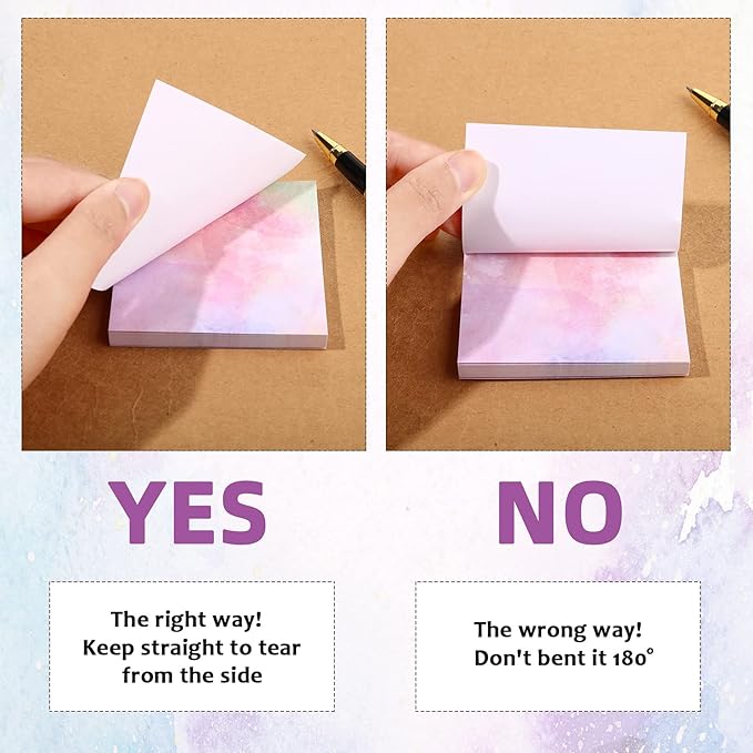 Outus 12 Pads 720 Sheets Gradient Watercolor Sticky Notes 2.8 x 2.8 Inch Cute Sticky Notes Bulk Fun Self Adhesive Memo Pads for Office School Classroom Home Students Teachers Gifts(Pastel)