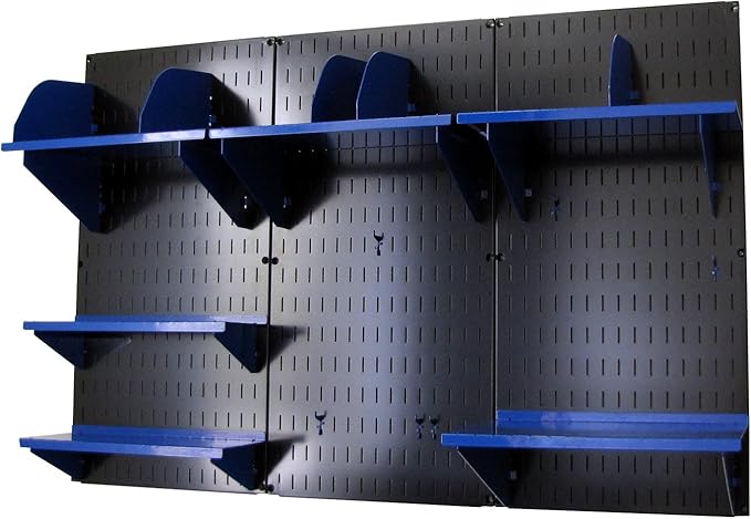 Wall Control Office Wall Mount Desk Storage and Organization Kit, Black/Blue