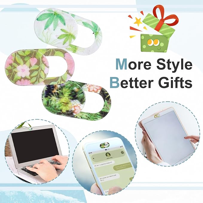 10 Pcs Laptop Camera Cover Slide Webcam Cover Slide Cute Web Camera Slider Ultra-Thin for Laptop PC Computer Cell Phone Tablet Accessories Protect Your Visual Privacy Flowers