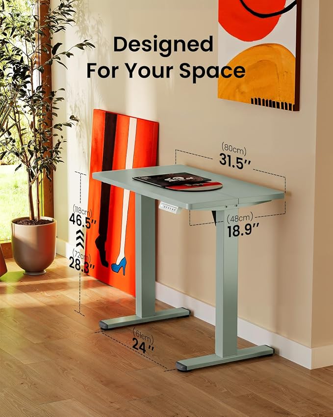 ErGear Height Adjustable Electric Standing Desk, 32 x 19 Inches Sit Stand up Desk, Memory Computer Home Office Desk,Green