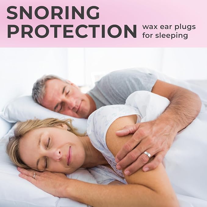 Peace&Quiet PQ Wax Ear Plugs for Sleeping, Swimming - 50 Soft Noise Cancelling Silicone Gel Wax Earplugs for Sleep and Swimmers, Ear Protection with Sound Blocking Level of 32 Db,