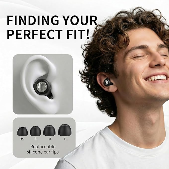 Ear Plugs for Sleeping 45DB Noise Cancelling: Ultra-Comfy Reusable Noise-Reducing Earplugs for Sleeping & Travel & Work Hearing Protection Earbuds with 8 Tips(XS,S, M, L Size)