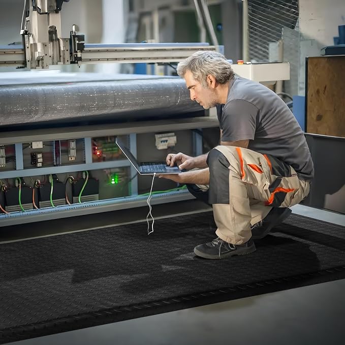 Anti Fatigue Mats Industrial 2' x 5' 15/16" Thick Ergonomic Standing Mat Commercial Kitchen Mat Heavy Duty Diamond Plate Shop Floor Mats Helps Relieve Back and Leg Soreness