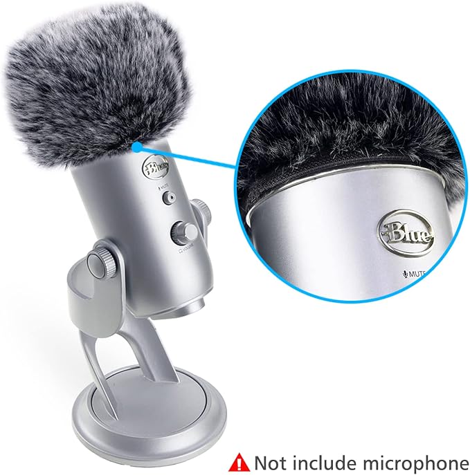SUNMON Microphone Furry Windscreen Muff, Perfect Mic Pop Filter Mask Shield for Blue Yeti, Yeti Pro Microphones