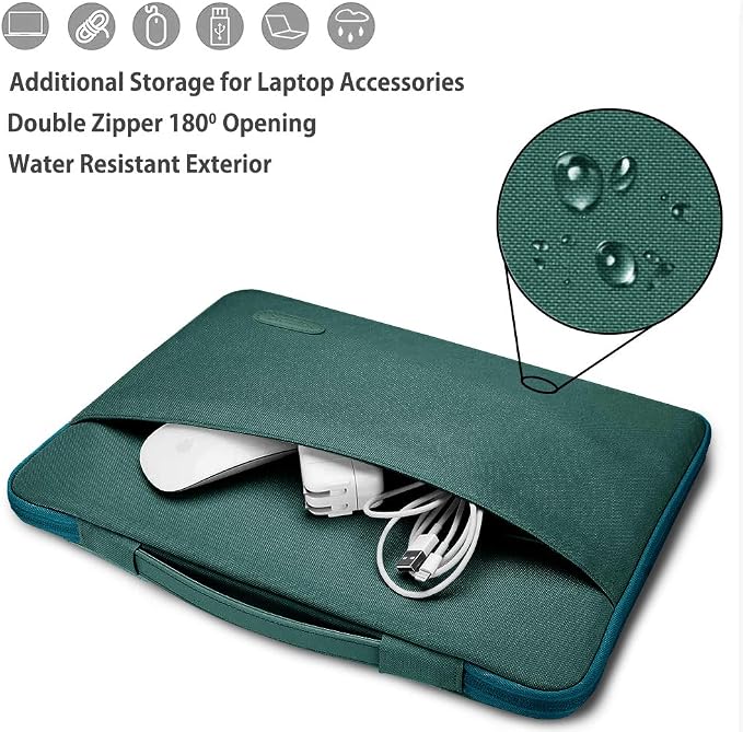 Hseok Laptop Sleeve 13-14 Inch Case Briefcase Compatible with MacBook Neo Pro 14 M5/M4/M3/M2/M1, All Models 13.3 Mac Air/Pro, XPS 13 14, Most Popular 13"-14" Notebooks,D01E01