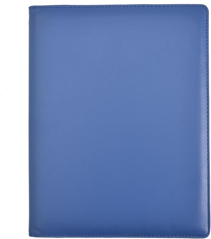 Arpan A4 Certificate Presentation Folder, Faux Leather Document Organizer, Professional Portfolio Book, Conference Display Binder (Blue, 24 Pockets 48 Sides)