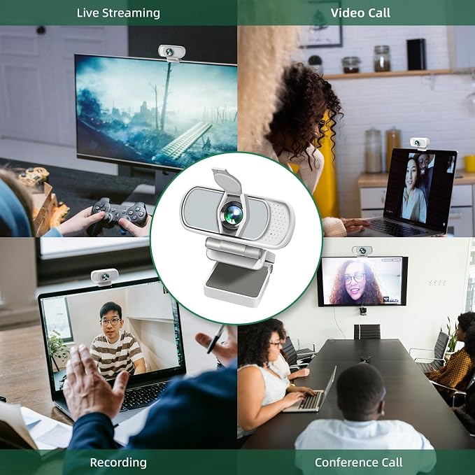 XPCAM 1080P Webcam with Microphone,USB Camera for PC Computer Laptop Mac | Plug and Play USB Webcam with Tripod/Cover, Auto Light Correction, 110° FOV, Web camera for Zoom/Teams/Skype/Twitch Streaming