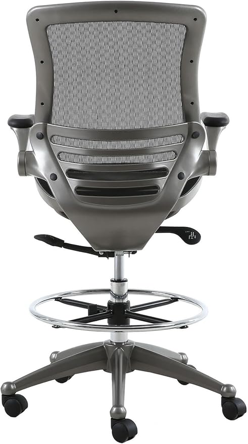 Harwick Evolve All Mesh Heavy Duty Drafting Chair, Gunmetal Finish