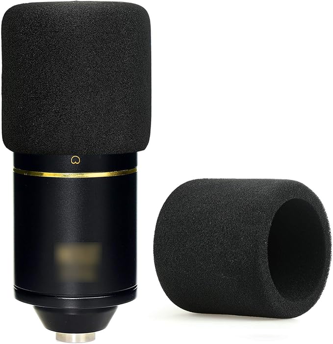 YOUSHARES MXL 770 990 Microphone Foam Windscreen - Mic Foam Cover As a Pop Filter (Black)