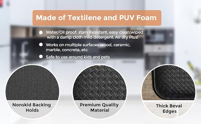 J&V TEXTILES Kitchen Runner Rugs Anti-Fatigue mats,Non Slip Waterproof Ergonomic Comfort Mat for Kitchen, Floor Home, Office, Sink, Laundry (Bon Apetit, 18" x 30")