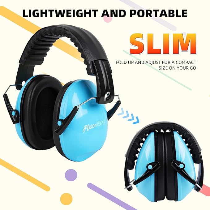 MelonArt Kids Ear Protection Ear Muffs Noise Cancelling Headphones for Kid Toddler Adult Autism Sensory, 27dB Noise Reduction Earmuffs Hearing Safety for Shooting Monster Truck Concert Fireworks