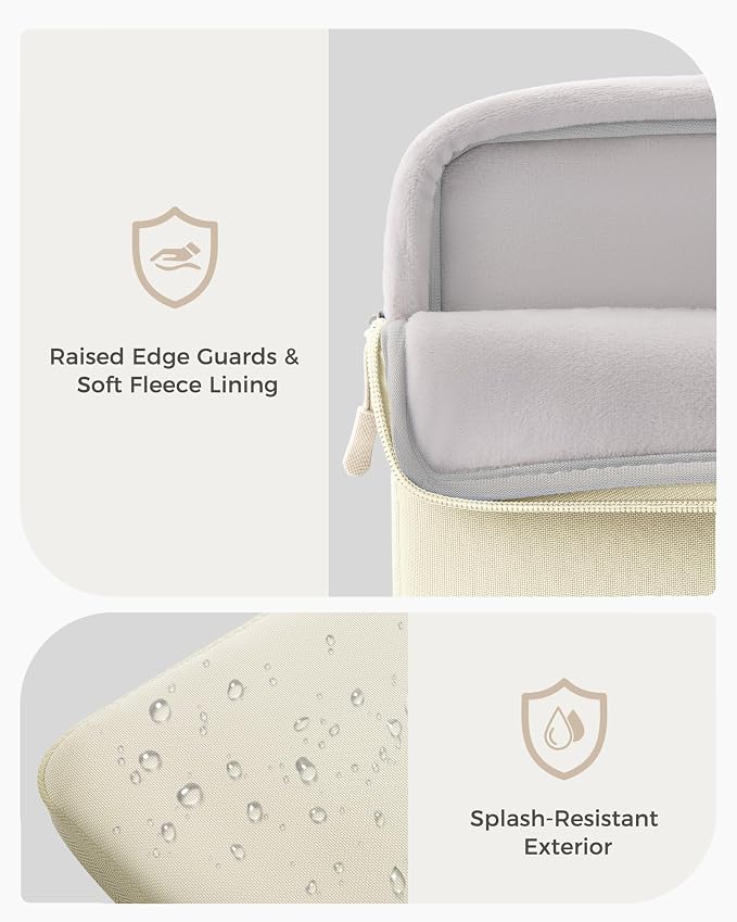 ProCase Laptop Sleeve 13" for MacBook Neo/Air/Pro 13-13.6 inch with A18/M5/M4/M3/M2/M1 Chip 2026-2016, Computer Case Also Compatible with 13" HP Dell ASUS Lenovo Acer Chromebook -Beige