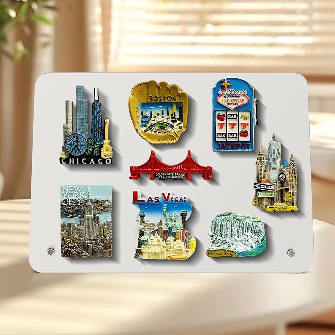 Magnetic Metal Display Bulletin Board, White, 6-Pack, 11x8 Inch | Horizontal Orientation, Includes 18 Magnets, For Memos Messages Photos, Home School Kitchen Office Use