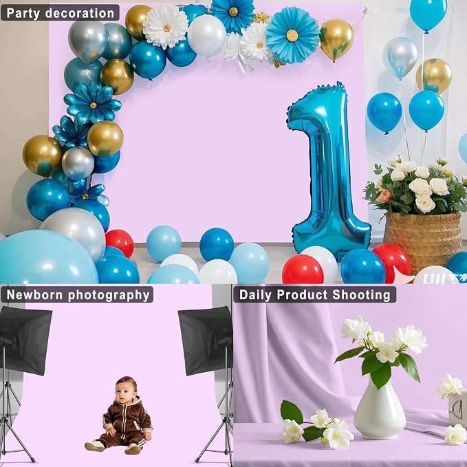 Light Purple Backdrop for Photoshoot Professional Photo Backdrop Background Curtain for Product Photography Portraits Wedding Party Live Streaming Video Recording 7X10 FT