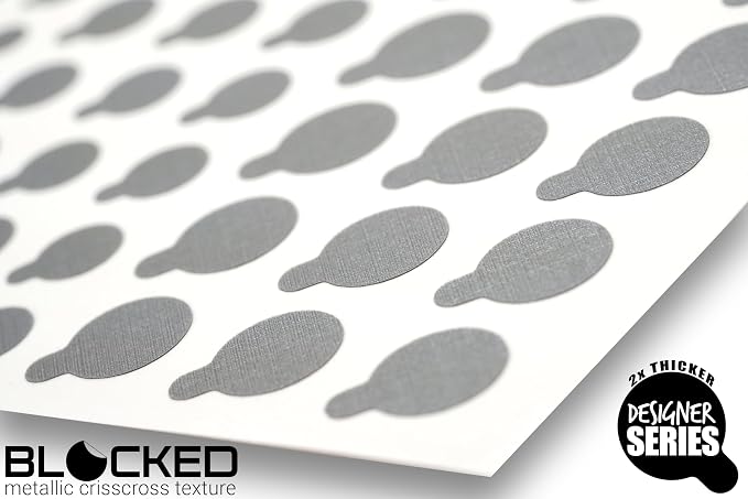 Rigid Series - 2X Thicker | Blocked Original Vinyl Webcam Cover Stickers | 57 Tabbed Restickable & Stackable Privacy Covers | for All Camera-endable Devices | 3-Sizes | Metallic Crisscross Textured
