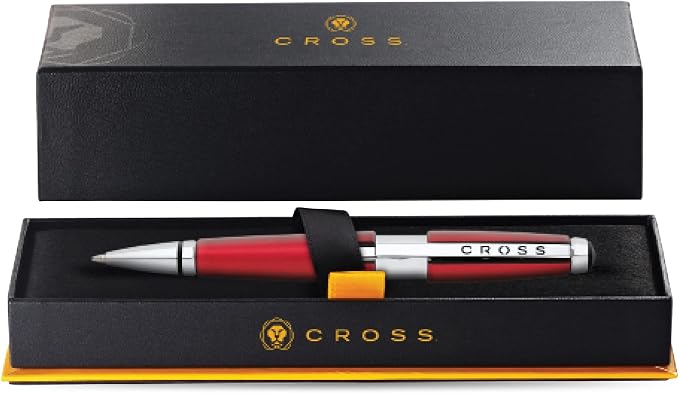 Cross Edge Formula Red Selectip Rollerball Pen, Black Ink - Elegant Accessory for Effortless Writing - Capless Slide-Open & Snap-Shut Design - Ergonomic Shape - Comfortable Grip - Ideal Gift