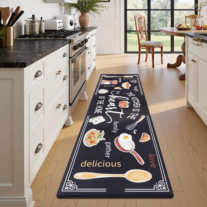 Yamaziot 24"x 94" Anti Fatigue Kitchen Rug, Non-Slip Cushioned Floor Mat | Waterproof, Stain Resistant, Farmhouse Cushioned Comfort Standing Desk Mat Runner Rug for Kitchen, Office, Sink, Laundry