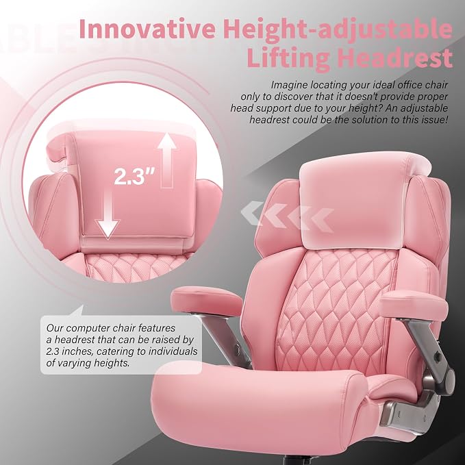 Big and Tall Office Chair 700lbs, Ergonomic High Back Computer Desk Chair | Adjustable Headrest&Lumbar Support, 3D Flip Arms, Large Wheels, Heavy Duty Metal Base, Thick Padded Wide Seat Executive Chair