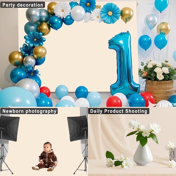 Cream Backdrop for Photoshoot Professional Photo Backdrop Background Curtain for Product Photography Portraits Wedding Party Live Streaming Video Recording 10X10 FT