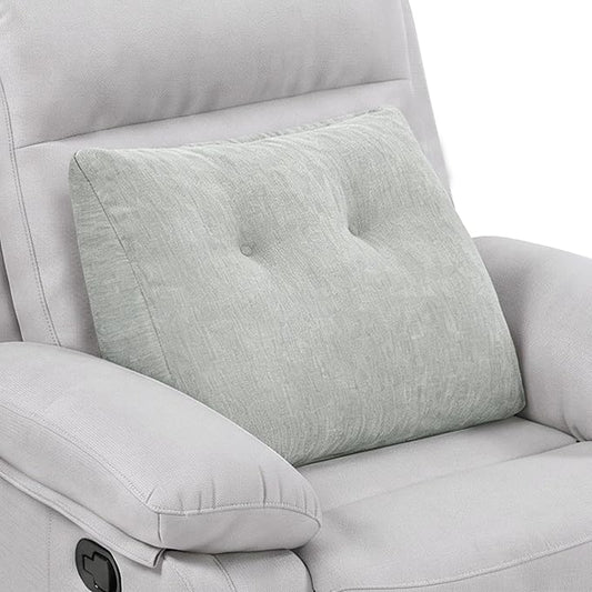 Back Support Pillow for Recliner Soft Dual Layer Lumbar Support Pillow with Shredded Memory Foam Ergonomic Orthopedic Couch Lumbar Cushions for Elderly Lower Back Pain Relief Light Grey