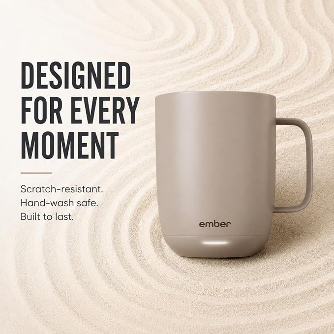 Ember Temperature Control Smart Mug 2, 14 Oz, App-Controlled Heated Coffee Mug with 80 Min Battery Life and Improved Design, Sandstone