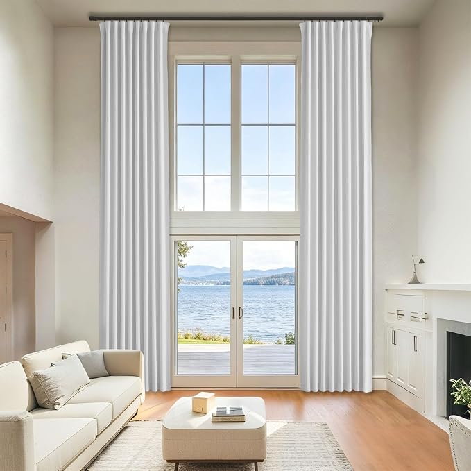 Floor to Ceiling Curtain for Wall Ceiling Mount Track - Extra Wide Blackout Curtains Room Separator - Privacy Room Divider Curtains for Ceiling Track System or Rod with Hooks, 1 Panel
