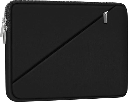 Laptop Sleeve Case 15.6 inch, Traveling Carrying Computer Sleeve Bag with Zippered Pocket, Shockproof Protective Laptop Cover Compatible for Apple Notebook, HP, Dell, Acer, Asus, Lenovo, Black