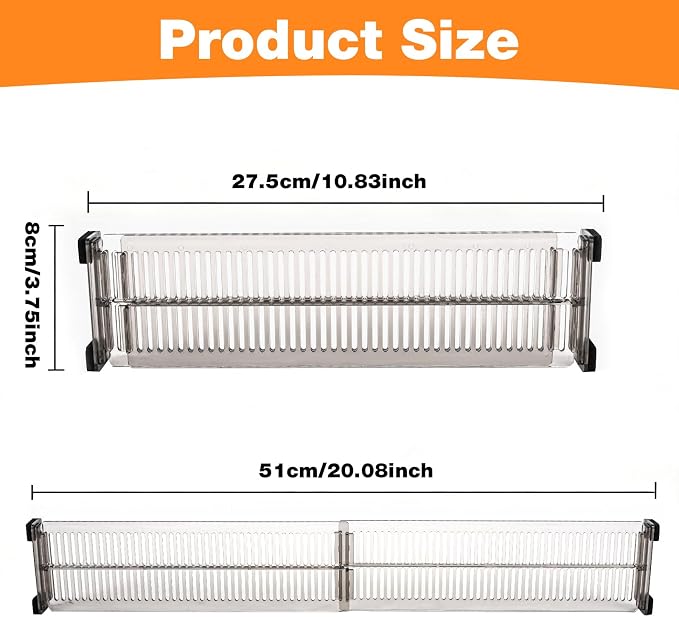 12 Pack Drawer Dividers 3.15" High, 10.83-20.08'' Adjustable Dresser Dividers Organizers,Plastic Expandable Drawer Separators For Clothes, Underwear Cosmetic