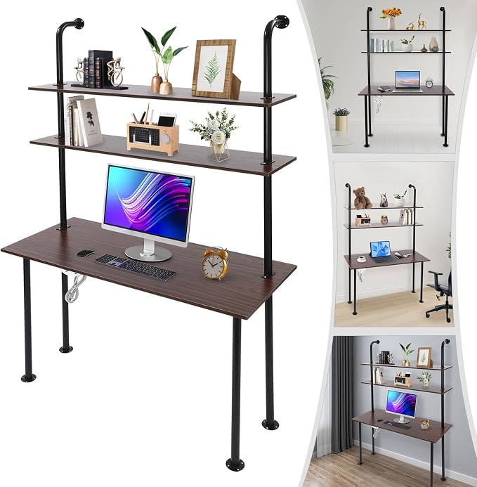 Wall Mounted Desk, Wall Mount Computer Writing Table Wall Desk Wall Organizer Ladder Desk 110.23 Lbs Capacity for Homes, Offices, Entrances, Student Dormitories, Living Rooms