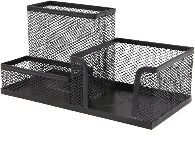 Metal Wired Mesh Design Multifunctional Desk Organizer,Desk Tidy,Pen Holder,Card Case,Storage Box for Home Office Desktop Decration