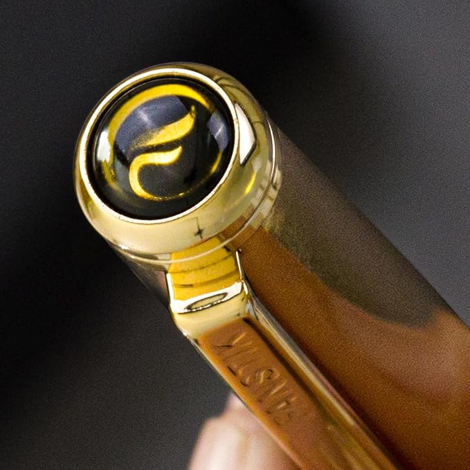 Customized Gold Luxury fountain pen, fancy gift set for women, Real 24K Gold Plating, Professional executive pen gift set for men (Lux Custom-fountain Gld)