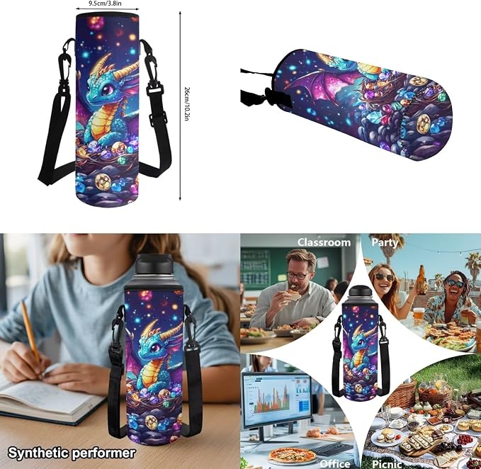 Cute Dragon Backpack for Girls Ages 6-8, 4PCS Elementary School Bookbag Set with Lunch Box, Cute Fantasy Back to School Supplies for 1st 2nd 3rd Grade