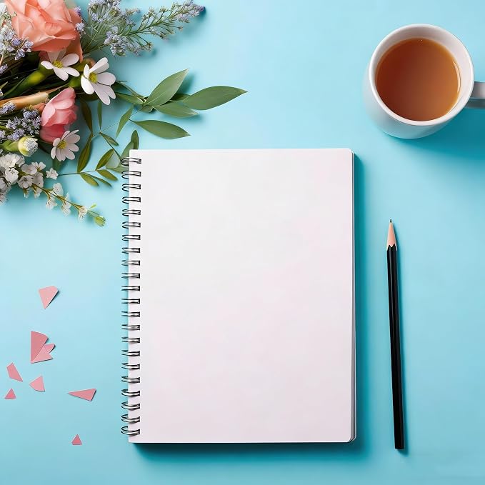 Blank Notebook, 4 Pack Spiral Sketch Book, 8.5" x 11" Large Blank Journal, No Bleed Thick Paper Sketchbook for Drawing, Unlined Notebook Journal for Women Men School, A4 Spiral Notebook Blank Paper