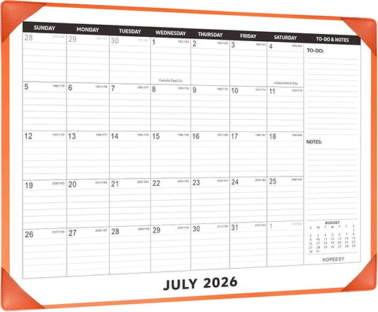 Large Desk Calendar 2026-2027 with Desktop Mat, KOPEESY 22" x 17" Desktop Calendar, 18 Mouths From July 2026 to December 2027, Office Supplies Desk Blotter Calendar for Home School and Office