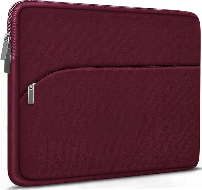 Laptop Sleeve 15.6 inch, Durable Portable Monitor Protective Cover with Front Pocket, Traveling Laptop Case Compatible for HP, Dell, Asus, Lenovo, Wine Red
